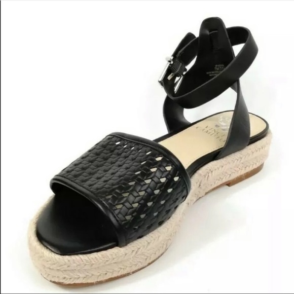 Vince Camuto Shoes - Euc Vince Camuto Kovya Espadrilles black leather ankle strap sandals